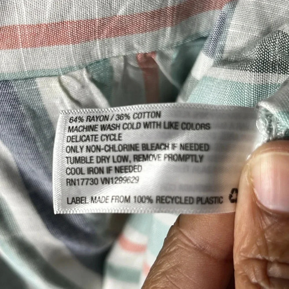 Knox Rose Women Multicolor Stripe Blouse Size XL - Picture 7 of 7